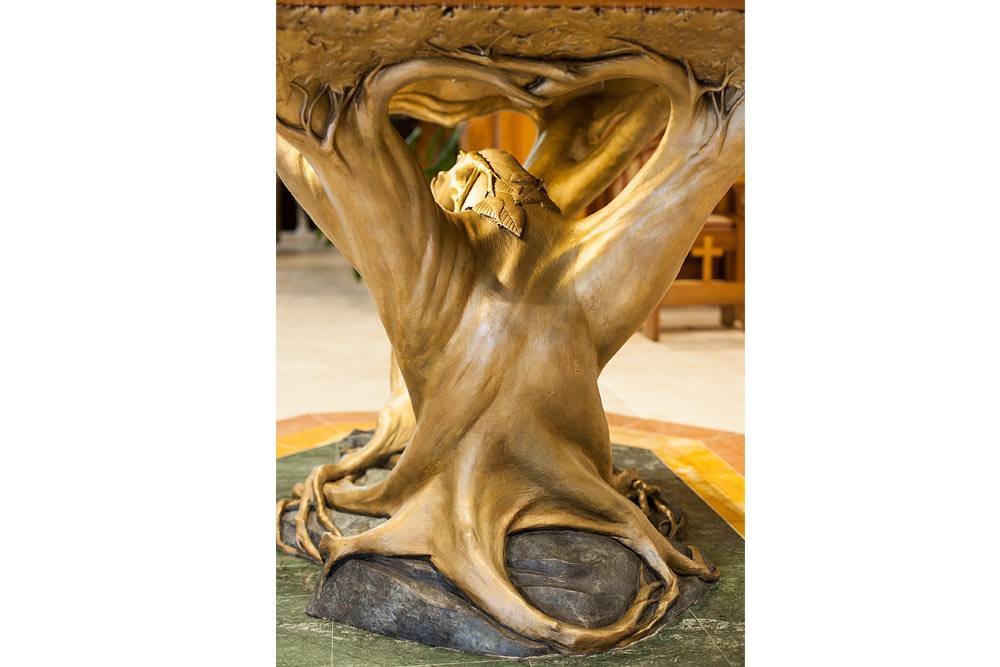 Altar Table in Bronze - St. Agnes Church - Lake Placid, NY.